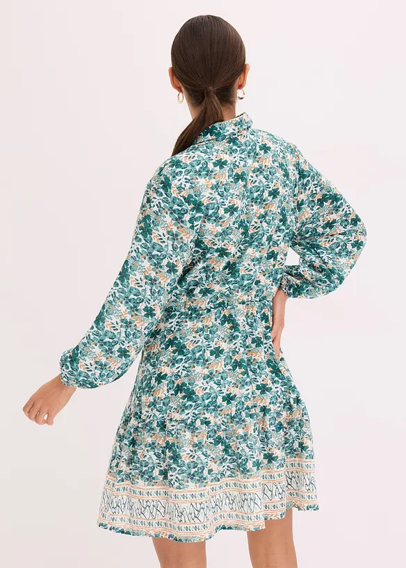 Kleid im Leinen-Look in weiß von hinten (Totalaufnahme) - bonprix Kleid im Leinen-Look in weiß von hinten (Totalaufnahme) - bonprix