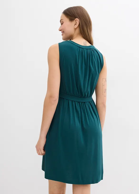 2-in-1 Umstands- und Stillkleid aus Viskose in petrol von hinten (Totalaufnahme) - bonprix 2-in-1 Umstands- und Stillkleid aus Viskose in petrol von hinten (Totalaufnahme) - bonprix