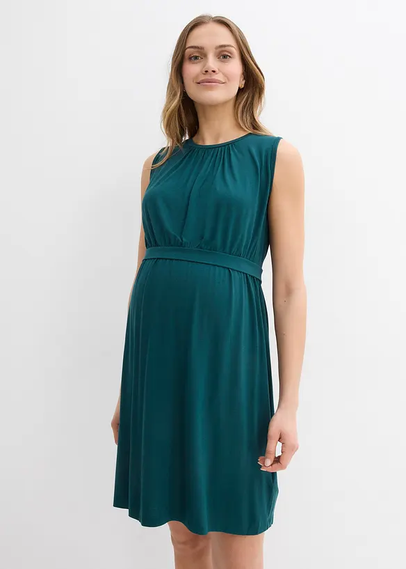 2-in-1 Umstands- und Stillkleid aus Viskose in petrol von vorne (Totalaufnahme) - bonprix 2-in-1 Umstands- und Stillkleid aus Viskose in petrol von vorne (Totalaufnahme) - bonprix
