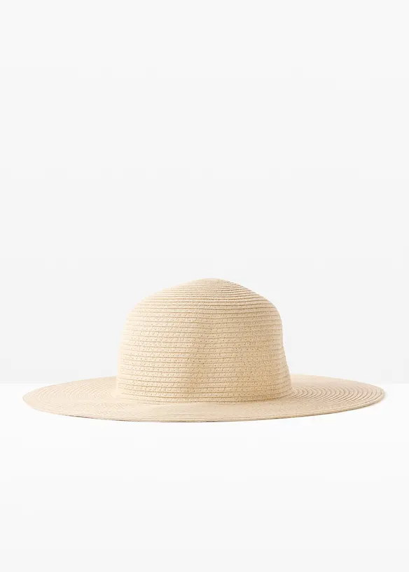 Sonnenhut in Strohoptik in beige von vorne - bonprix