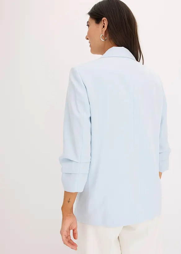 Lockerer 3/4-Arm-Blazer aus Viskose in blau von hinten (im Anschnitt) - bonprix