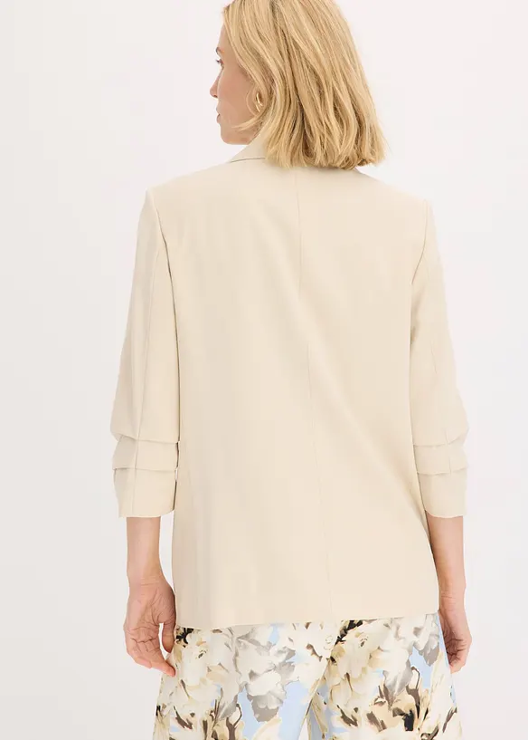 Lockerer 3/4-Arm-Blazer aus Viskose in beige von hinten (im Anschnitt) - bonprix