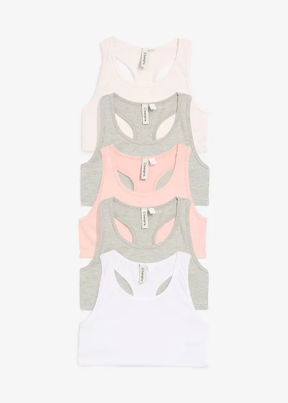 Bustier mit weicher Baumwolle (5er Pack) in rosa von vorne - bonprix
