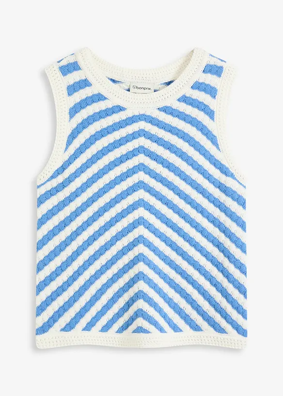 Stricktop in blau von vorne - bonprix Stricktop in blau von vorne - bonprix