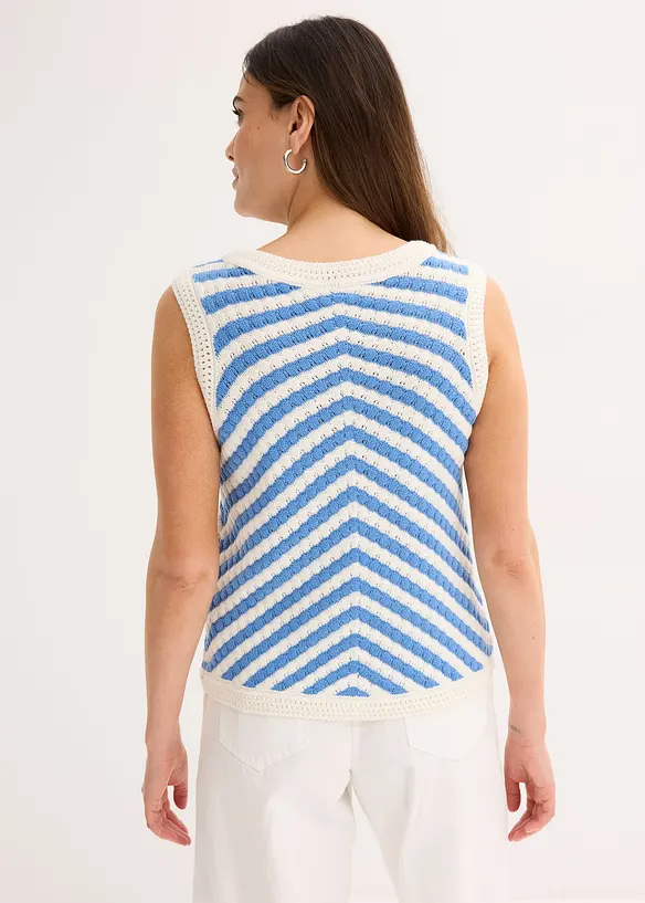 Stricktop in blau von hinten (im Anschnitt) - bonprix Stricktop in blau von hinten (im Anschnitt) - bonprix