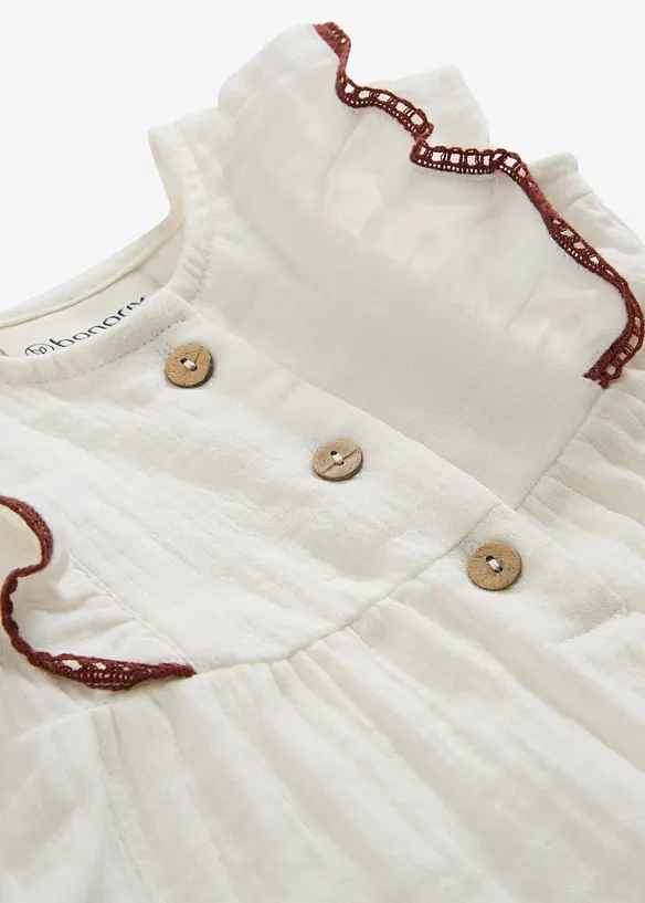 Baby Musselin Kleid aus reiner Baumwolle in beige - bonprix