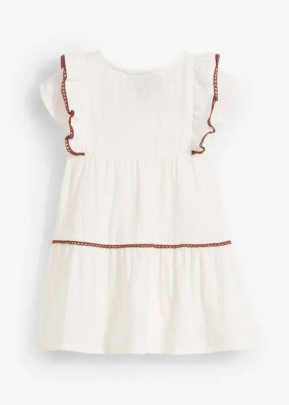 Baby Musselin Kleid aus reiner Baumwolle in beige von hinten - bonprix