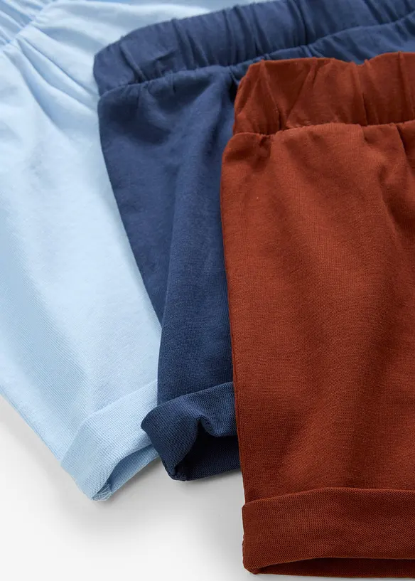 Baby Jerseyshorts aus reiner Bio-Baumwolle (3er Pack) in blau - bonprix