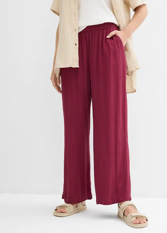 Palazzo-Hose aus softer Viskose in rot von vorne - bonprix