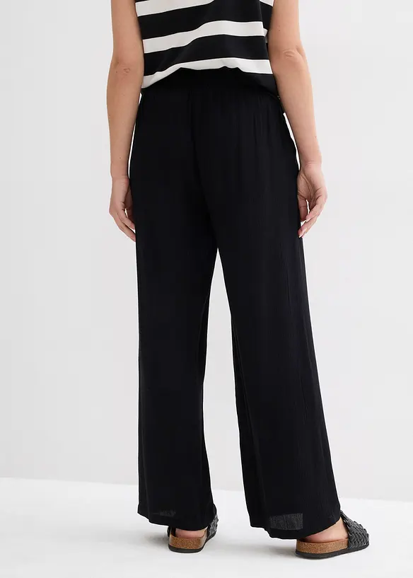 Palazzo-Hose aus softer Viskose in schwarz von hinten - bonprix Palazzo-Hose aus softer Viskose in schwarz von hinten - bonprix