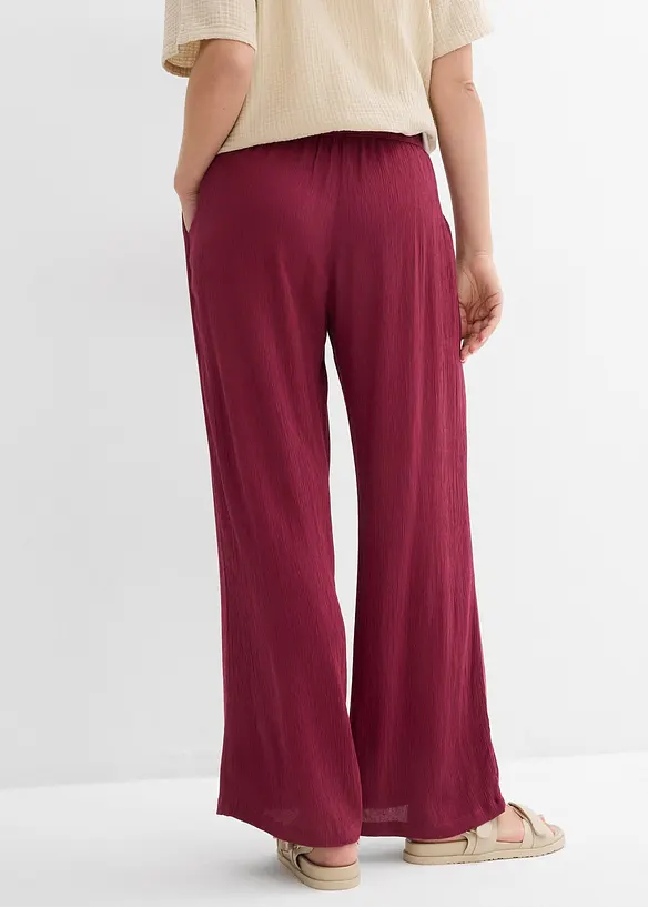 Palazzo-Hose aus softer Viskose in rot von hinten - bonprix