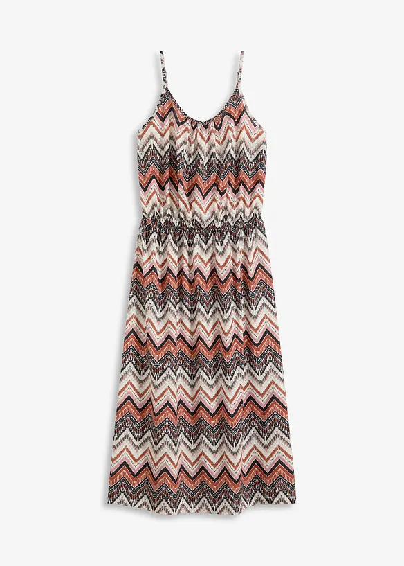 Trägerkleid aus Single Jersey in weiß von vorne - bonprix