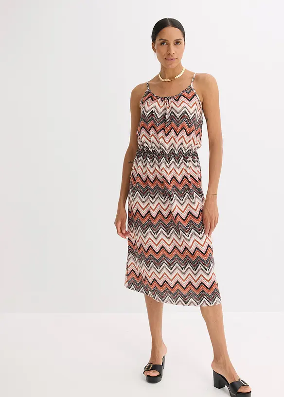 Trägerkleid aus Single Jersey in weiß von vorne (Totalaufnahme) - bonprix