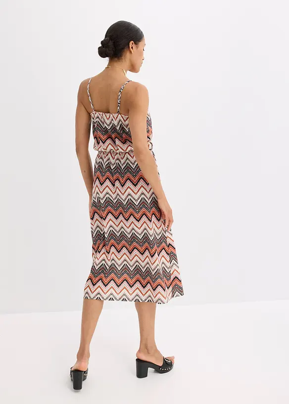 Trägerkleid aus Single Jersey in weiß von hinten (Totalaufnahme) - bonprix