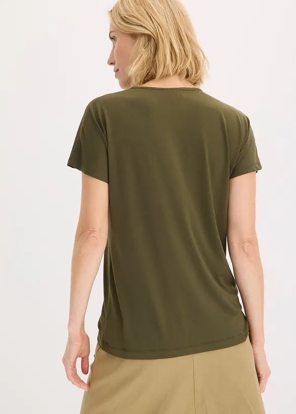 Shirt mit dekorativem Ring in grün von hinten (im Anschnitt) - bonprix