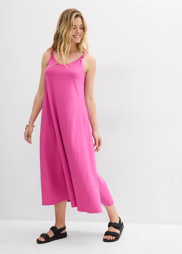 Jerseykleid aus reiner Baumwolle in pink von vorne (Totalaufnahme) - bonprix Jerseykleid aus reiner Baumwolle in pink von vorne (Totalaufnahme) - bonprix