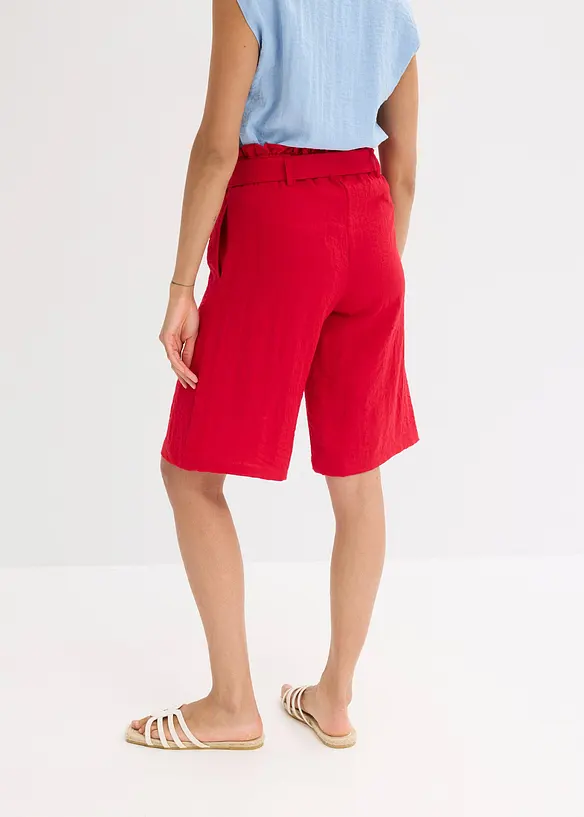 Schlupf-Bermuda aus Viskose-Mix in rot von hinten - bonprix