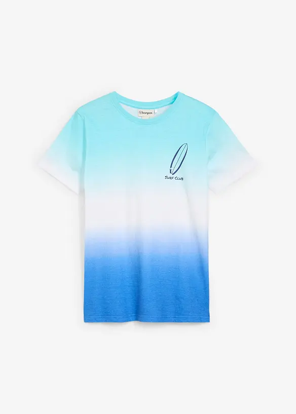 T-Shirt aus Bio Baumwolle in blau von vorne - bonprix