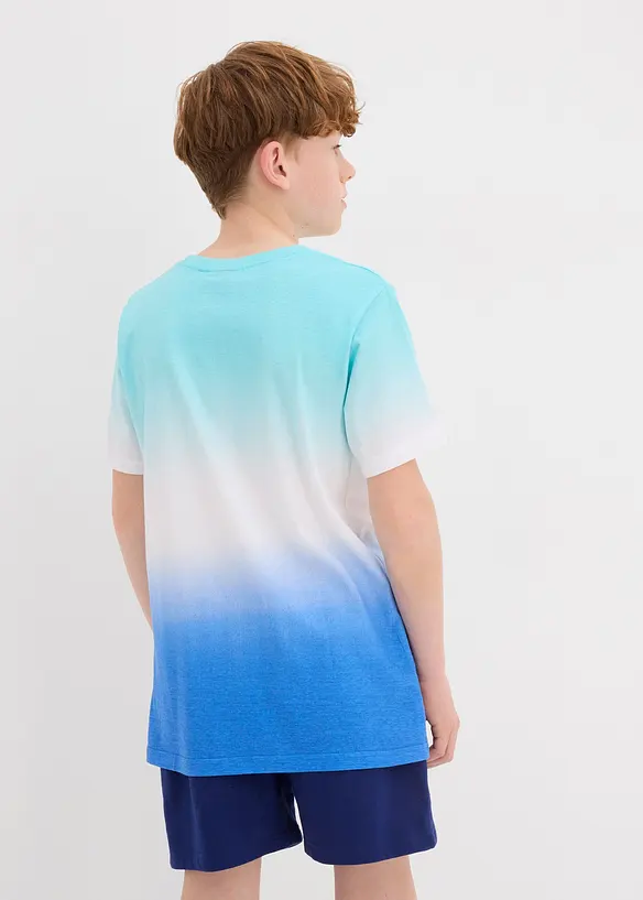 T-Shirt aus Bio Baumwolle in blau von hinten (im Anschnitt) - bonprix