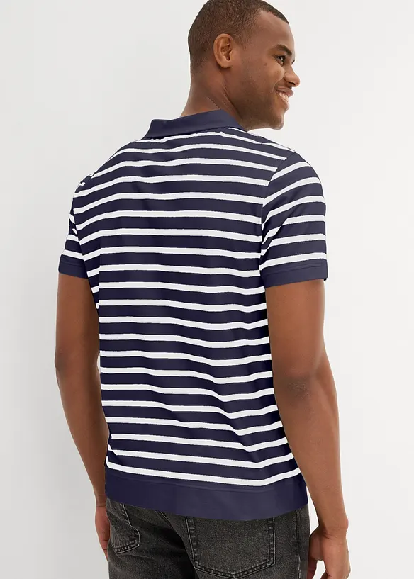 Poloshirt in Regular Fit in blau von hinten (im Anschnitt) - bonprix
