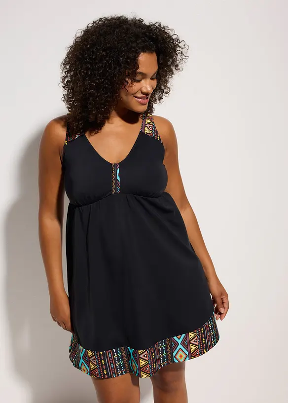 Badekleid in schwarz von vorne (Totalaufnahme) - bonprix