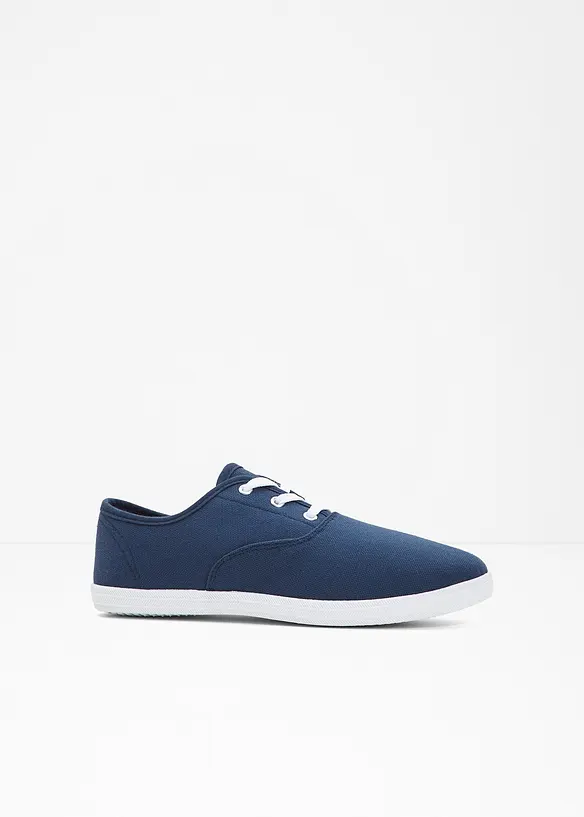 Sneaker aus Baumwoll-Canvas in blau von vorne - bonprix