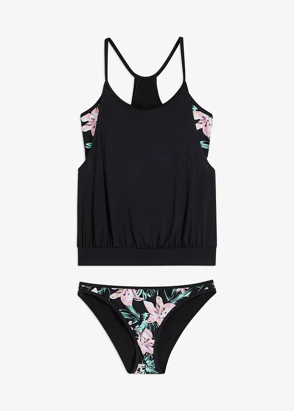 Oversize-Tankini (2-tlg. Set) im Lagenlook in schwarz von vorne - bonprix Oversize-Tankini (2-tlg. Set) im Lagenlook in schwarz von vorne - bonprix
