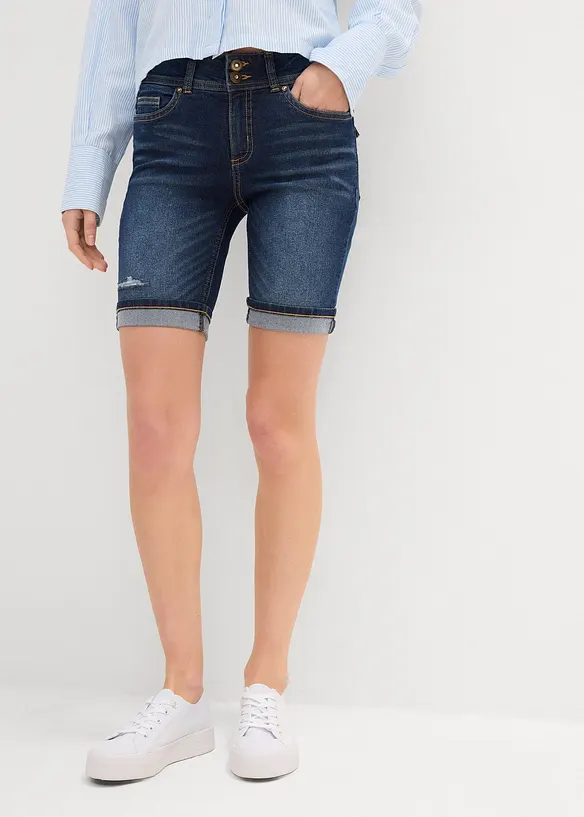 Jeans-Bermuda Mid Waist in blau von vorne - bonprix Jeans-Bermuda Mid Waist in blau von vorne - bonprix