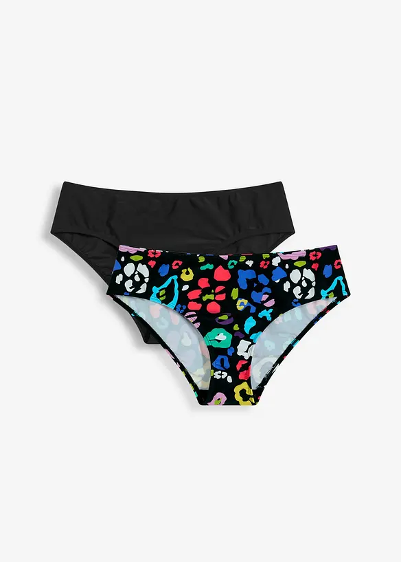 Bikinihose (2er Pack) in schwarz von vorne - bonprix