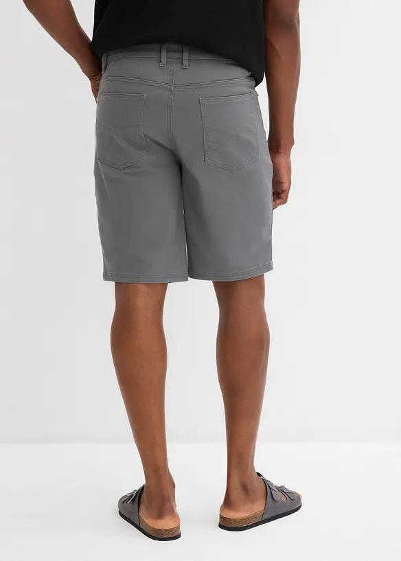 Stretch-Bermuda in Classic-Fit in grau von hinten - bonprix