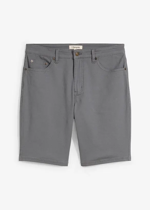 Stretch-Bermuda in Classic-Fit in grau von vorne - bonprix