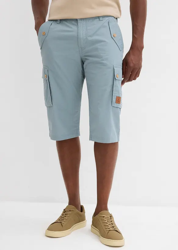 Cargo-Bermuda in Regular Fit in grau von vorne - bonprix