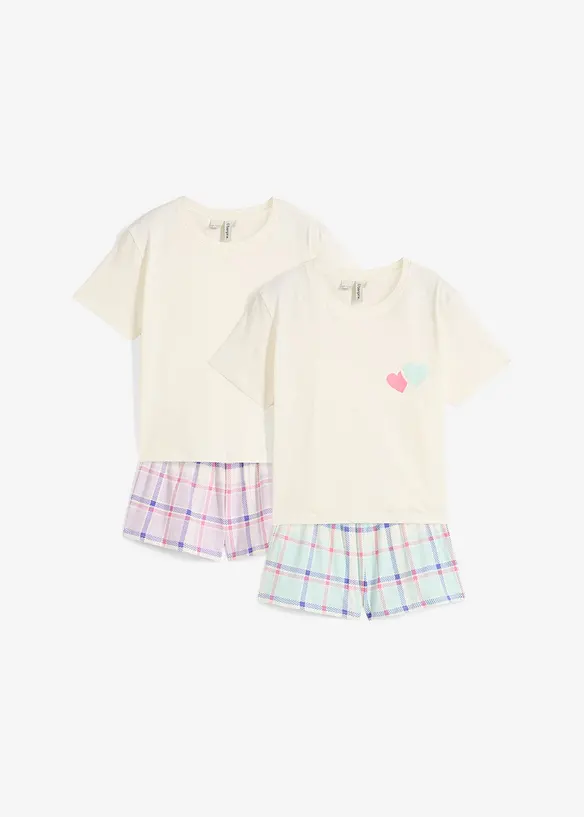 Shorty aus reiner Bio-Baumwolle (4-tlg. Set) in lila von vorne - bonprix