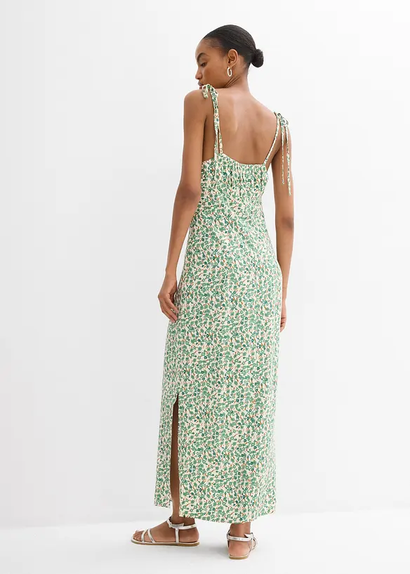 Trägerkleid aus fließender Viskose in grün von hinten (Totalaufnahme) - bonprix