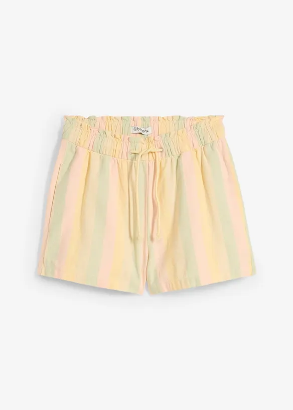 Shorts aus luftigem Leinen-Mix in beige von vorne - bonprix