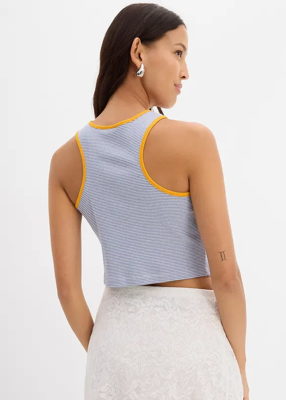 Ripp-Croptop aus reiner Bio-Baumwolle in weiß von hinten (im Anschnitt) - bonprix Ripp-Croptop aus reiner Bio-Baumwolle in weiß von hinten (im Anschnitt) - bonprix