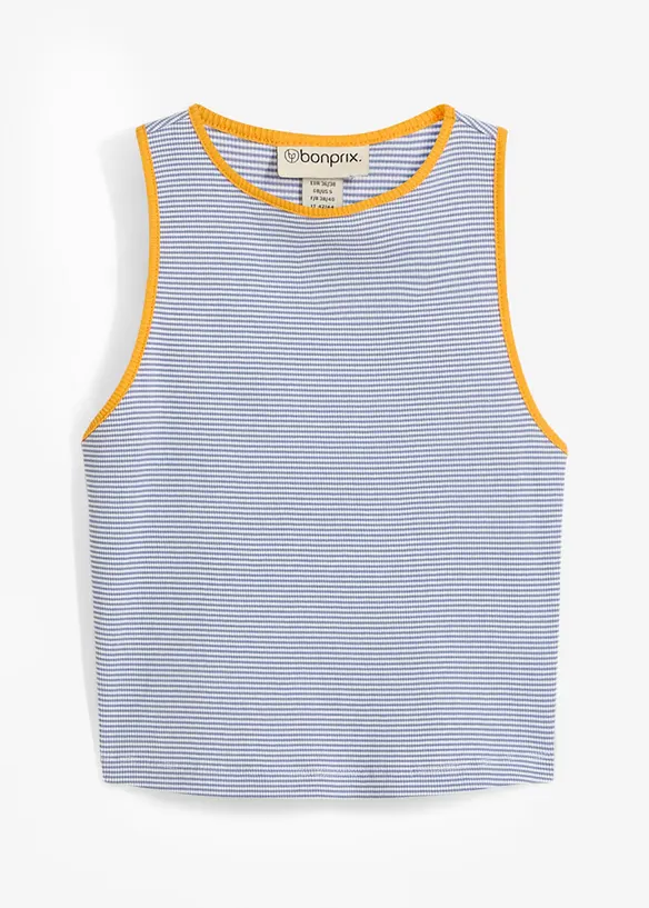 Ripp-Croptop aus reiner Bio-Baumwolle in weiß von vorne - bonprix Ripp-Croptop aus reiner Bio-Baumwolle in weiß von vorne - bonprix