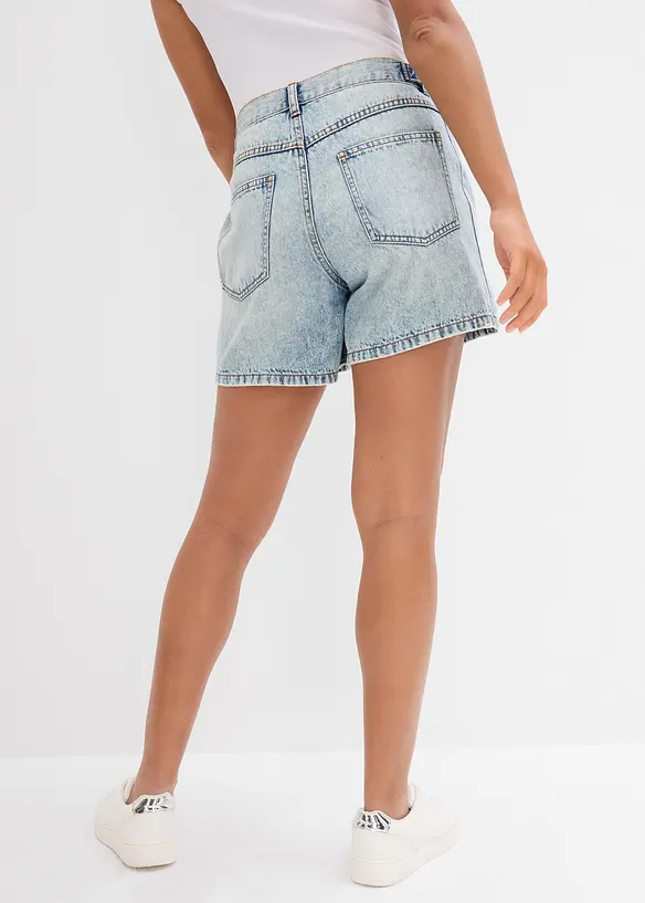 Jeans-Shorts Mid Waist, Low Stretch in blau von hinten - bonprix