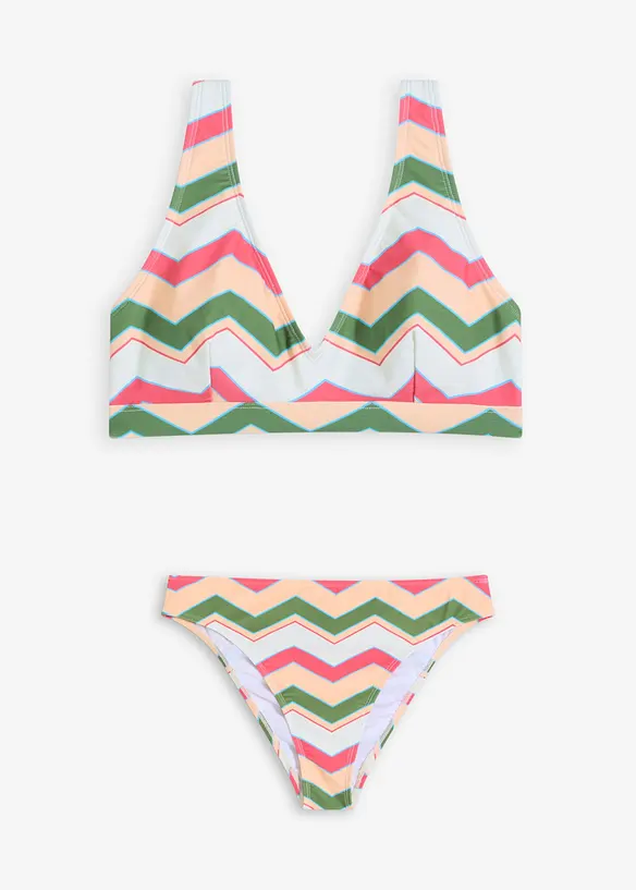 Bustier-Bikini (2-tlg.Set) in grün von vorne - bonprix