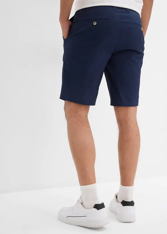 Chino-Bermuda in leichter Papertouch-Qualität (2er Pack) in blau von hinten - bonprix