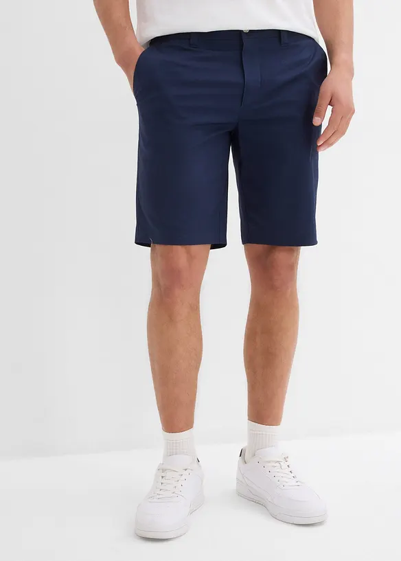 Chino-Bermuda in leichter Papertouch-Qualität (2er Pack) in blau von vorne - bonprix