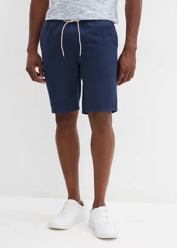 Schlupf-Bermuda aus Baumwolle in Regular Fit in blau von vorne - bonprix