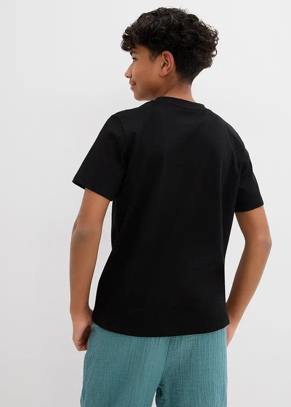 T-Shirt aus reiner Bio Baumwolle in schwarz von hinten (im Anschnitt) - bonprix