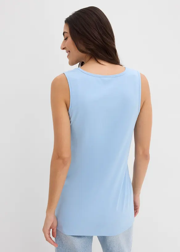Long-Top mit Baumwolle, 2er-Pack in blau von hinten (im Anschnitt) - bonprix