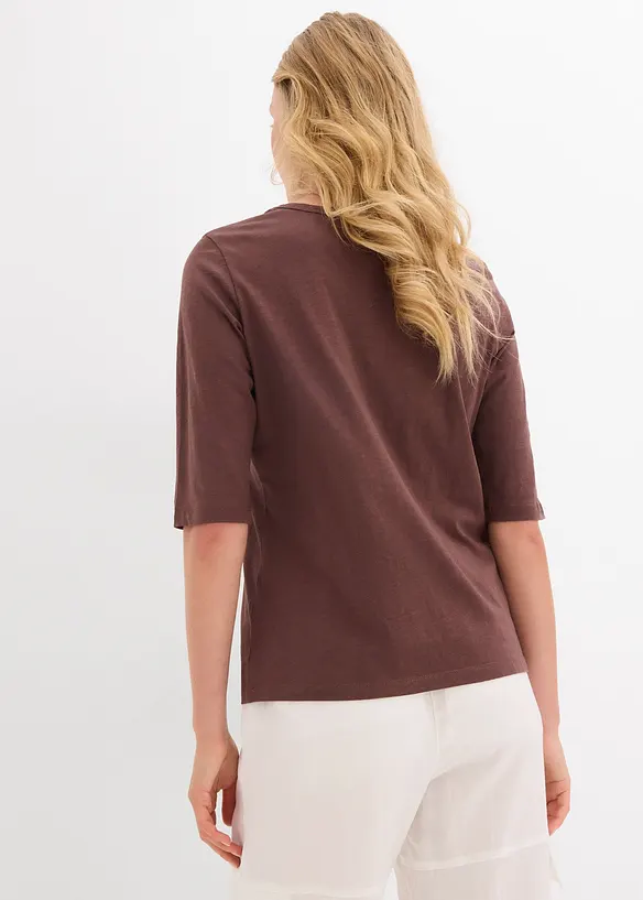 T-Shirt aus reiner Bio-Baumwolle, (2er Pack) in weiß von hinten (im Anschnitt) - bonprix