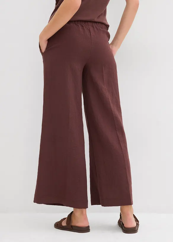 Culotte aus fließendem Viskose-Mix in braun von hinten - bonprix Culotte aus fließendem Viskose-Mix in braun von hinten - bonprix
