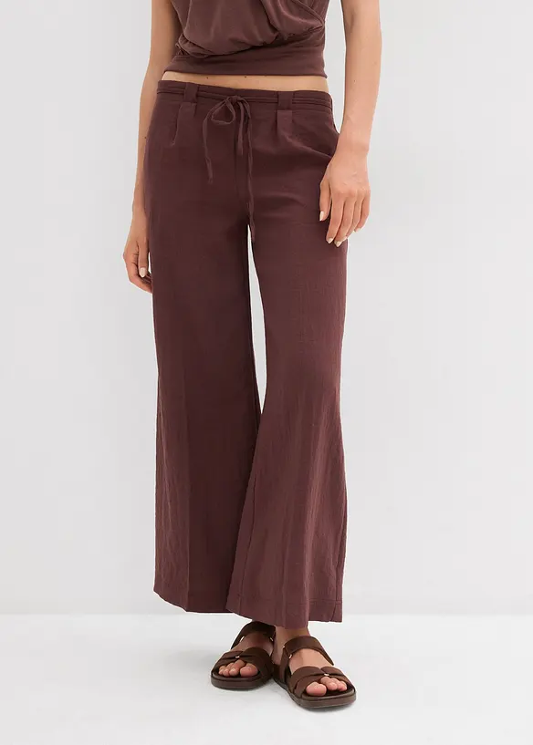 Culotte aus fließendem Viskose-Mix in braun von vorne - bonprix Culotte aus fließendem Viskose-Mix in braun von vorne - bonprix