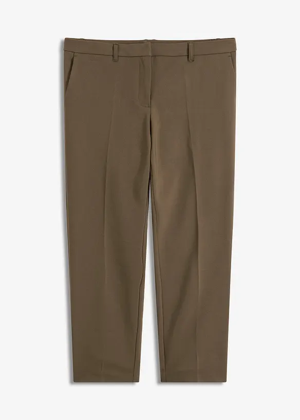 7/8-Hose aus Baumwoll-Stretch in grün von vorne - bonprix