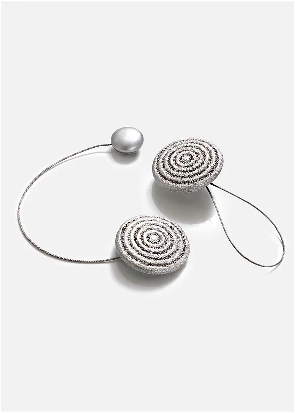 Raffhalter mit Magnet (2er Pack) in silber von vorne - bonprix