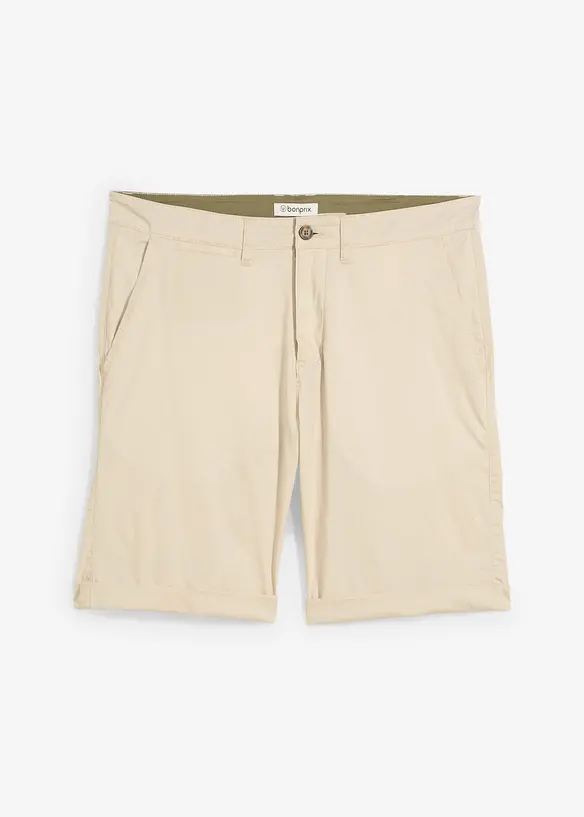 Chino-Bermuda in Regular Fit in beige von vorne - bonprix